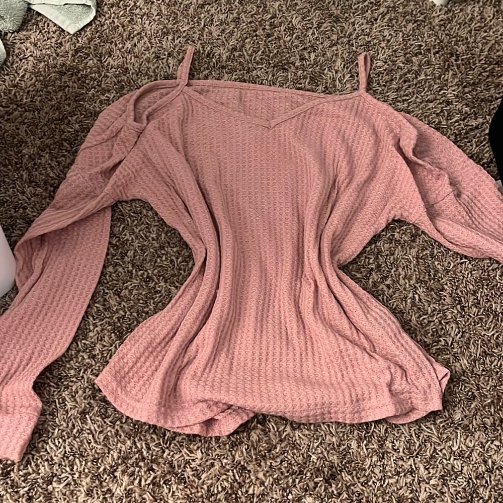 Small pink longsleeve with spaghetti strap top